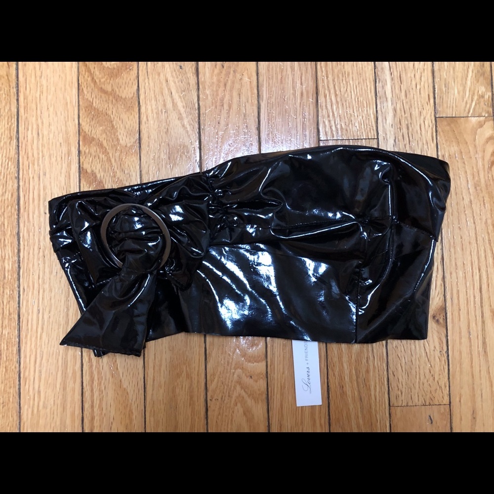 Lovers + Friends Latex Crop Bandeau Top
